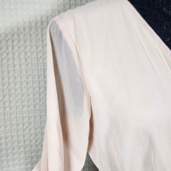 Baltic Born Blush Maxi Dress M Long‎ Sleeve Chiffon Wrap Formal Gown - Picture 5 of 12